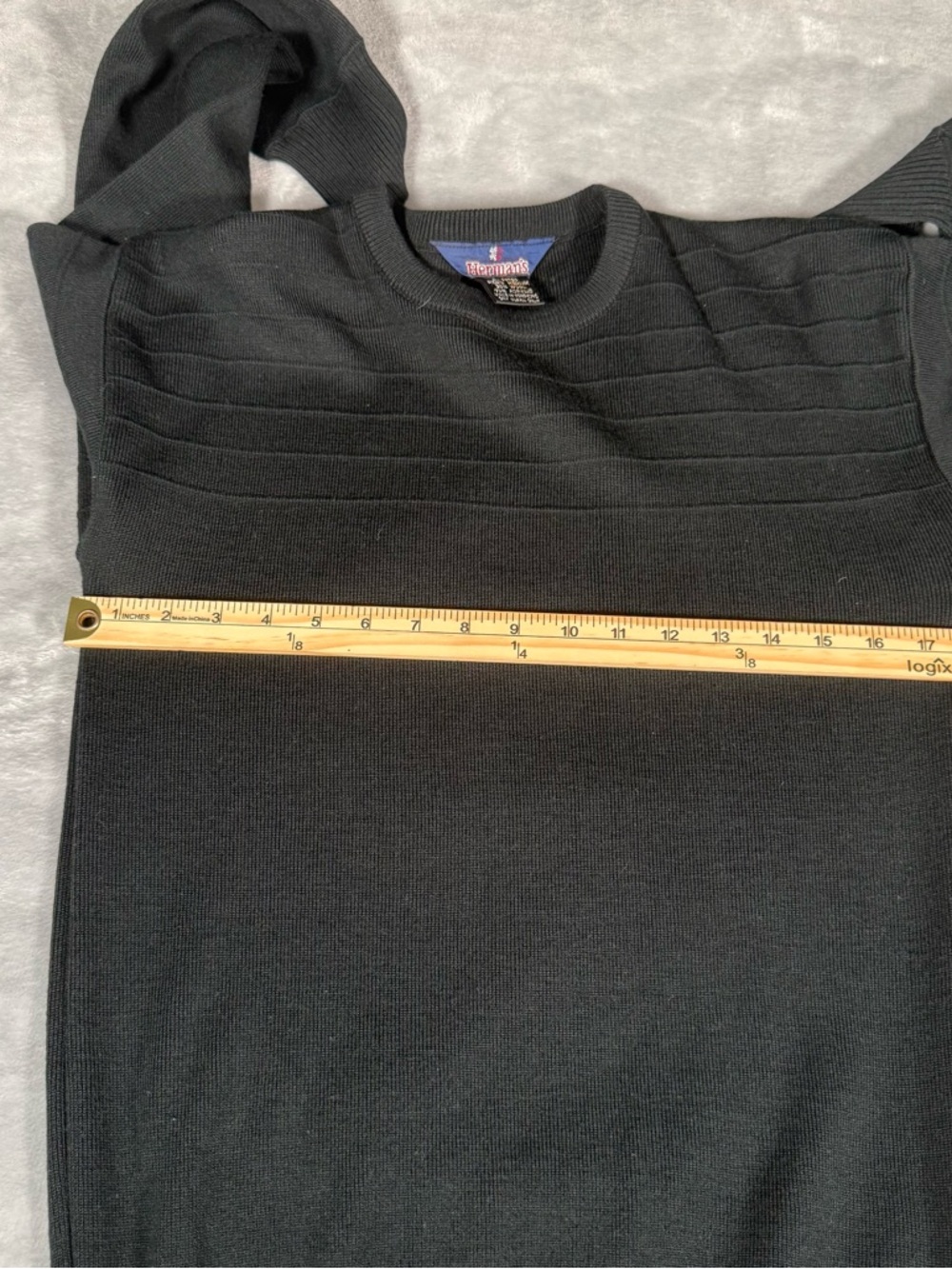Vintage Hermans Sweater Mens M (Fits S) Slim Fit Wool Acrylic Black - Picture 5 of 7